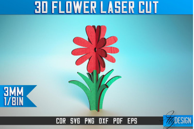 3D Flower Laser Cut SVG | Flower SVG Design | CNC Files