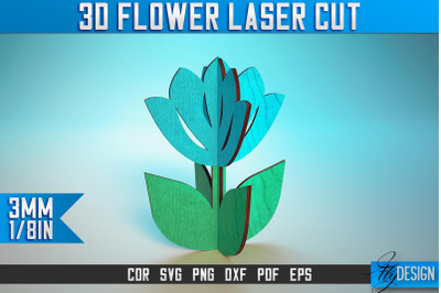 3D Flower Laser Cut SVG | Flower SVG Design | CNC Files