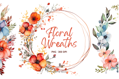 Watercolor Floral Wreaths