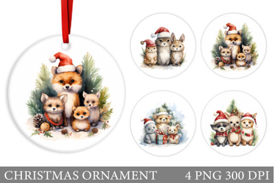 Cute Animals Christmas Ornament. Christmas Ornament Design