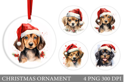 Dog Christmas Ornament Sublimation. Christmas Dog Ornament