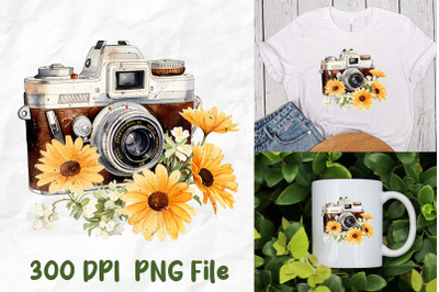 Retro Vintage Film Camera Daisy Flower