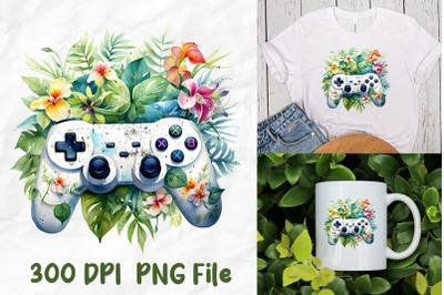 Retro Game Console Tropical Leaves