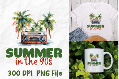 Summer In The 90s Boombox Palm Tree