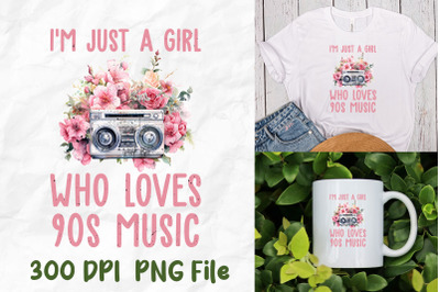 A Girl Who Loves 90s Music Boombox