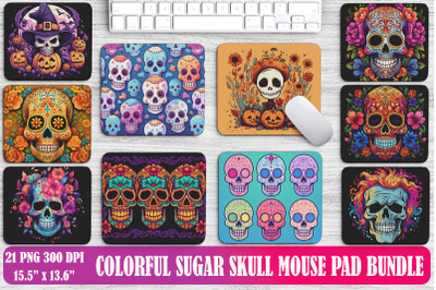 Colorful Sugar Skull Mouse Pad Bundle