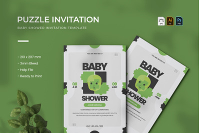 Puzzle - Baby Shower Invitation