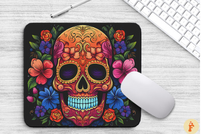 Vibrant Colors Sugar Skull Mouse Pad