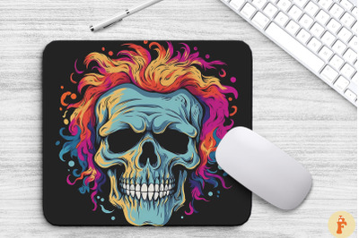 Skull Hippie Tie-Dye Style Mouse Pad