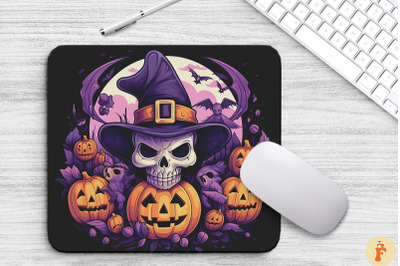 Cute Halloween Skull With Witch Hat