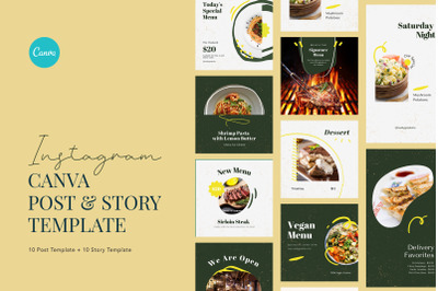 Tempting and Stylish Dinner Menu Instagram Template