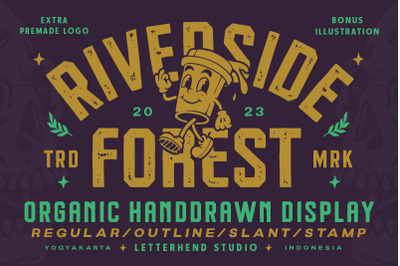 Riverside Forest - Organic Hand Drawn Display