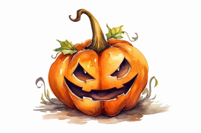 Watercolor Halloween Pumpkin
