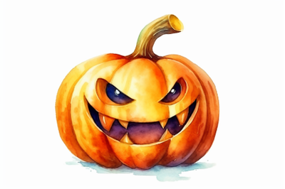 Watercolor Halloween Pumpkin