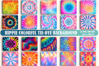 Hippie Colorful Tie-Dye Background Bundle