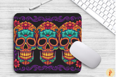 Triple Sugar Skull Mouse Pad Design