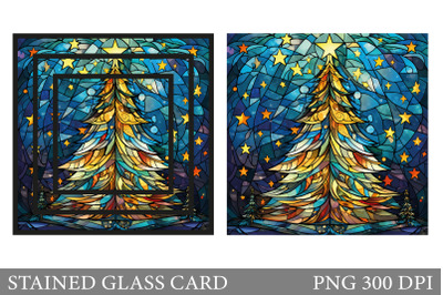 Stained Glass Christmas Tree Card Sublimation