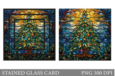 Stained Glass Christmas Tree Card. Stained Glass Card Design