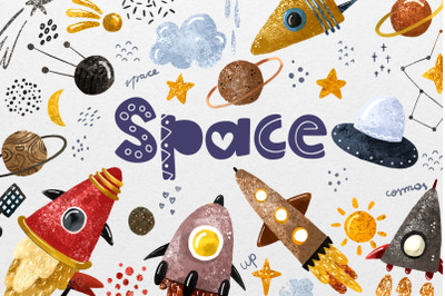 Space illustration clipart