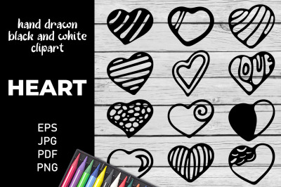 Heart Doodle Clipart PNG
