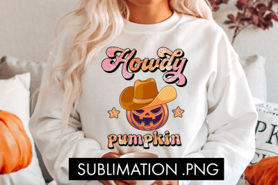 Howdy Pumpkin Halloween Sublimation PNG