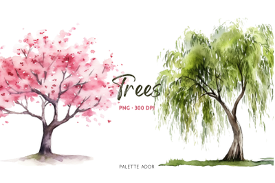 Watercolor Trees