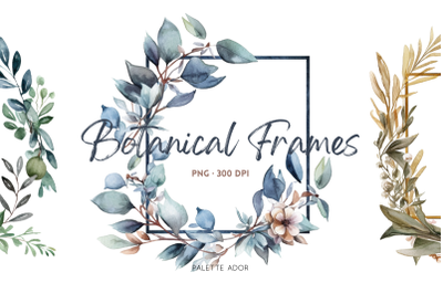 Watercolor Botanical Frames