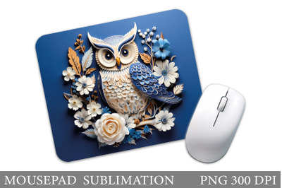 Owl Mouse Pad Design. Paper Owl Mouse Pad. 3D Owl Mouse Pad