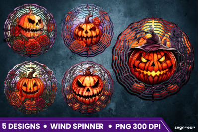 Halloween Pumpkin Wind Spinner | Halloween Sublimation