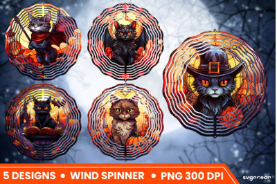 Halloween Cats Wind Spinner | Halloween Sublimation