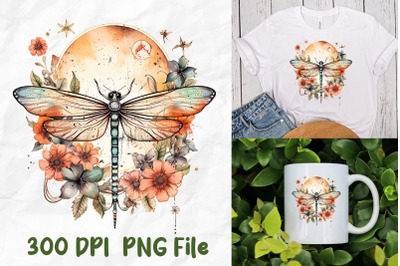 Hippie Moon Wild Flowers Dragonfly