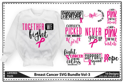 Breast Cancer SVG Bundle Vol-3