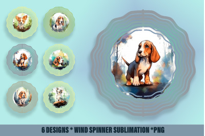 Watercolor beagle Dog Wind Spinner | Sublimation Spinner