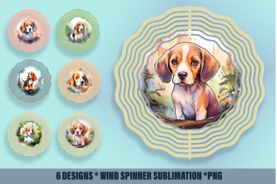 Watercolor beagle Dog Wind Spinner | Sublimation Spinner