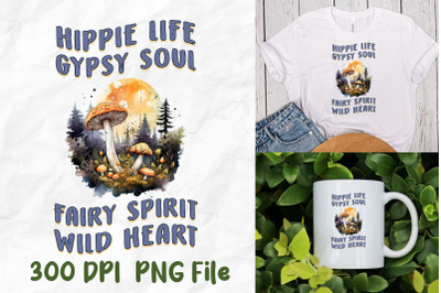 Hippie Life Wild Heart Moon Mushroom