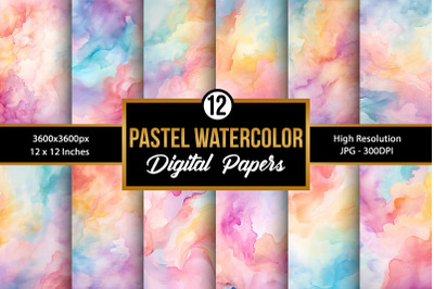 Pastel Watercolor Background Digital Papers