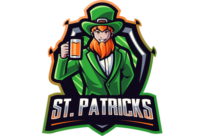 Leprechaun esport mascot logo design