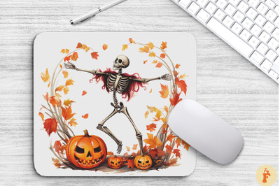 Halloween Dancing Skeleton Mouse Pad