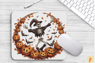 Halloween Dancing Skeleton Mouse Pad