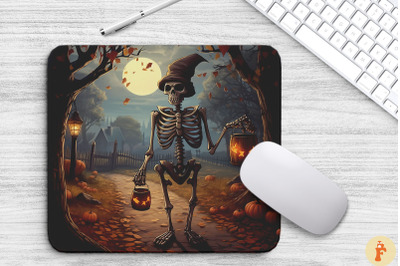 Trick Or Treat Skeleton Mouse Pad