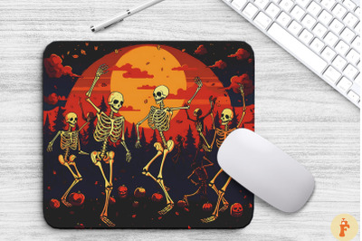 Playful Skeletons At Halloween Mouse Pad