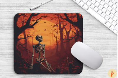 Skeleton Halloween Mouse Pad