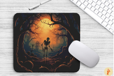 Skeleton Halloween Mouse Pad