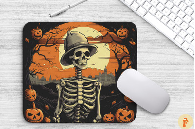 Skeleton Halloween Mouse Pad