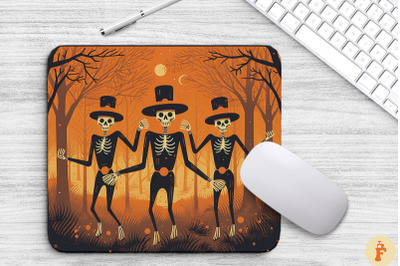 Three Skeletons Dancing Mouse Pad