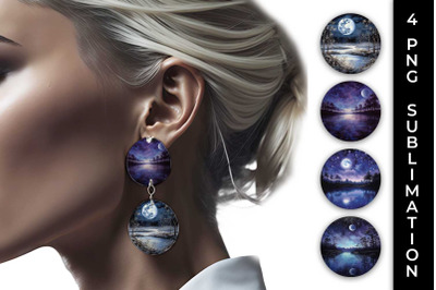 Lunar Elegance Earrings: Moon Phases, Night Serenade, Celestial Beauty
