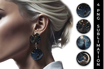 Starry Nights Earrings: Cosmic Constellations, Midnight Sky, Galaxy Dr