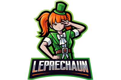 Leprechaun girls esport mascot logo design