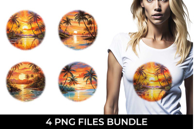Sunset Palms T-Shirt: Beach Paradise, Sunset Serenity, Tropical Escape