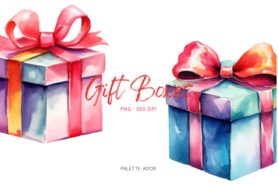 Watercolor Gift Boxes